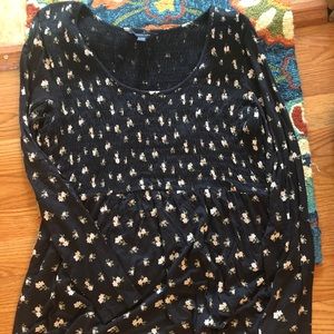 American Eagle Long Sleeve Peplum Top